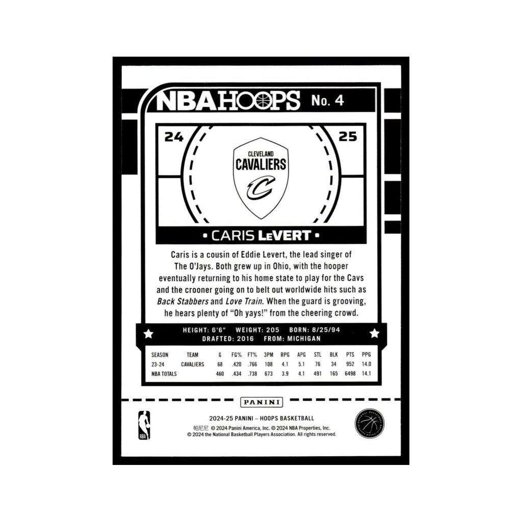 Caris LeVert 2024 NBA Hoops #4 Cleveland Cavaliers Basketball Card NM