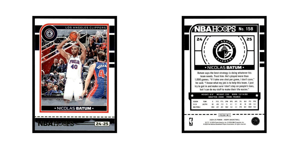 Nicolas Batum 2024 NBA Hoops #158 Los Angeles Clippers Basketball Card NM