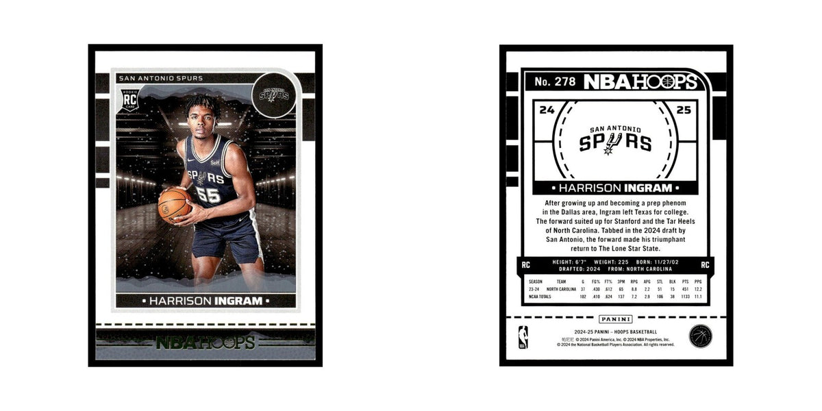 Harrison Ingram Rookie 2024 NBA Hoops #278 San Antonio Spurs Basketball Card NM
