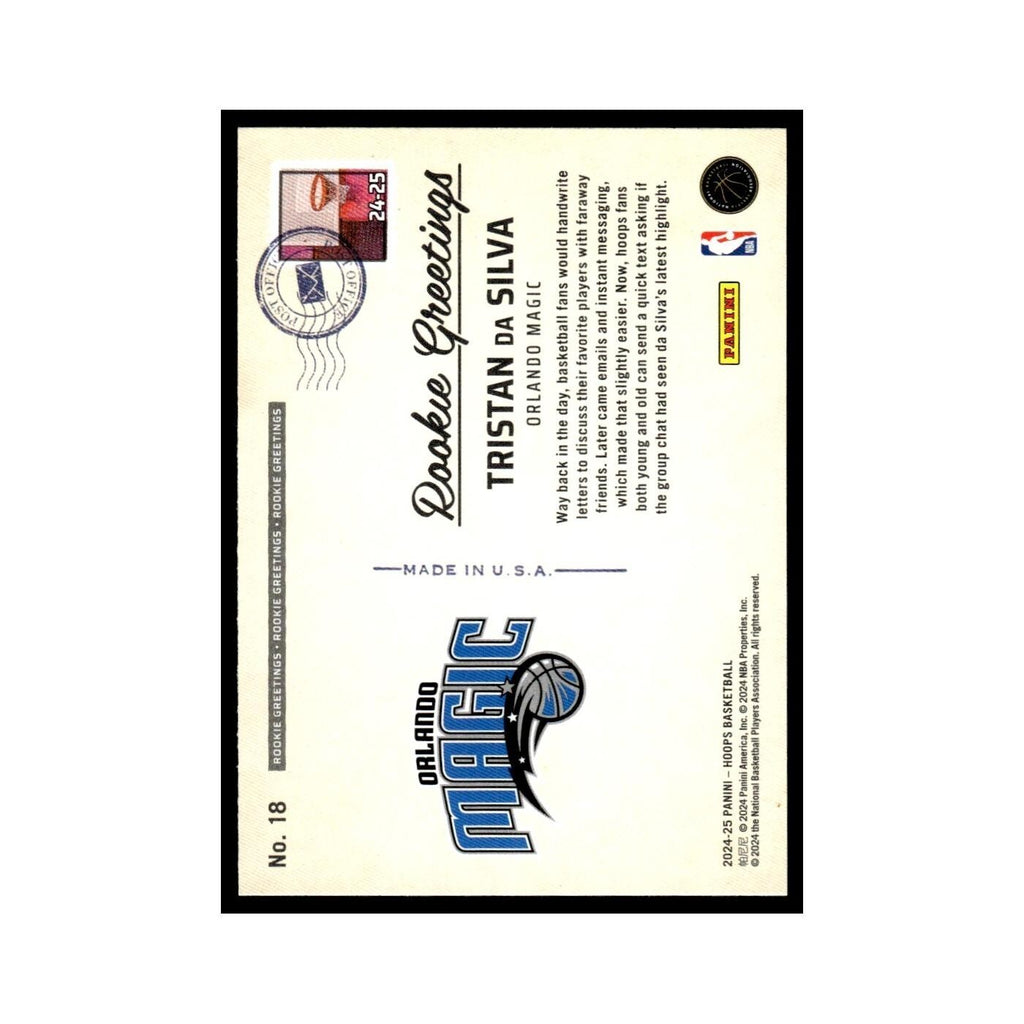 Tristan da Silva Rookie 2024 NBA Hoops #18 Orlando Magic Basketball Card NM
