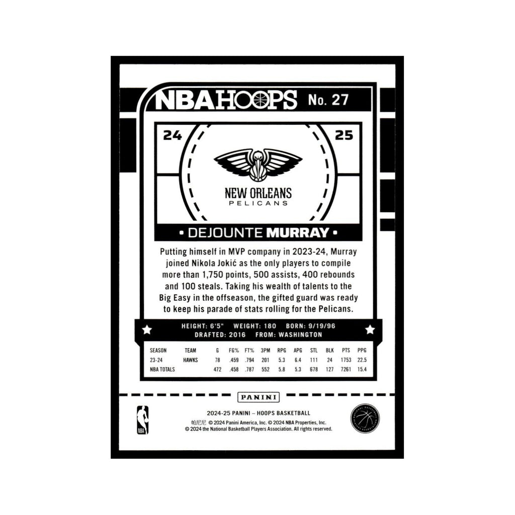 Dejounte Murray 2024 NBA Hoops #27 New Orleans Pelicans Basketball Card NM