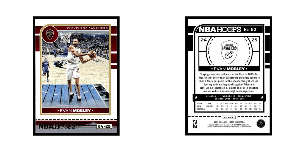 Evan Mobley 2024 NBA Hoops #82 Cleveland Cavaliers Basketball Card NM