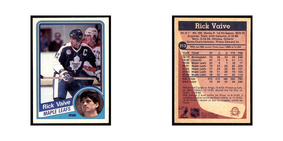 1984 O-Pee-Chee Rick Vaive Toronto Maple Leafs #313