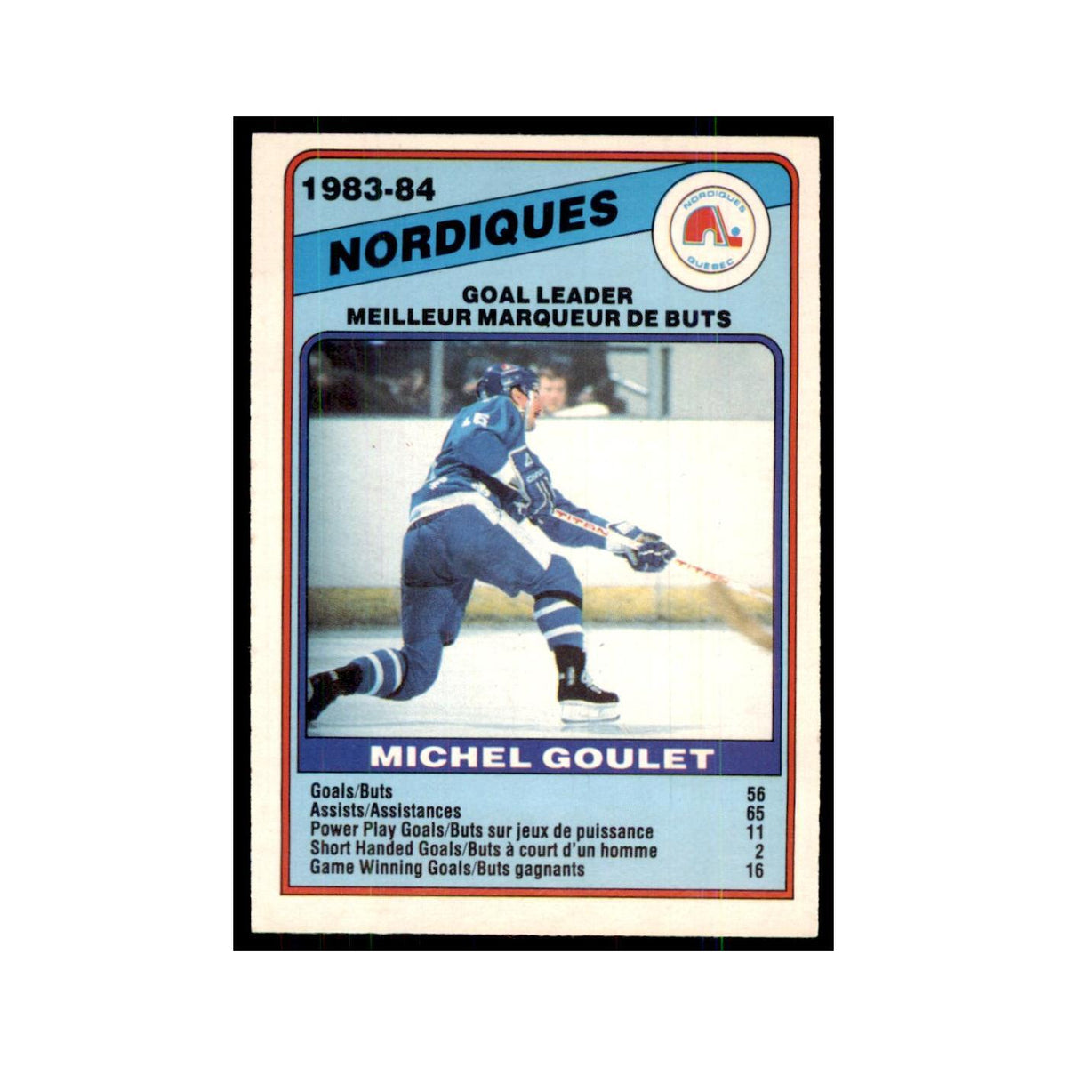 1984 O-Pee-Chee Michel Goulet Quebec Nordiques #366