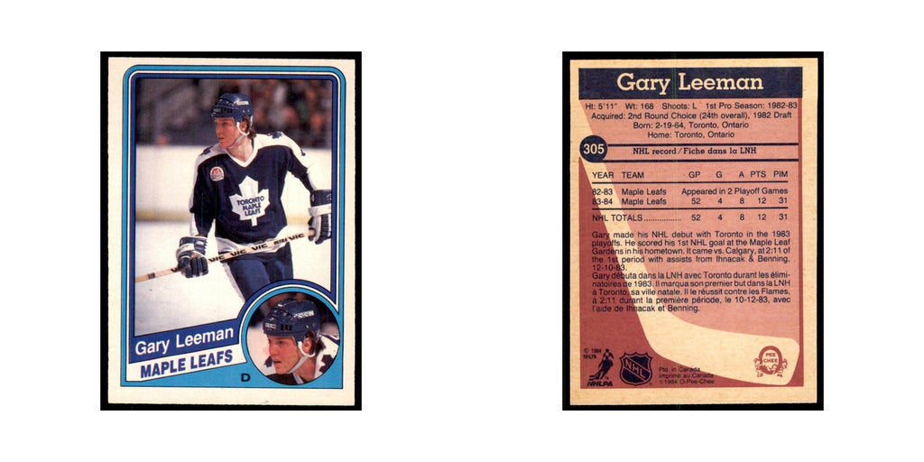 1984 O-Pee-Chee Gary Leeman RC Toronto Maple Leafs #305