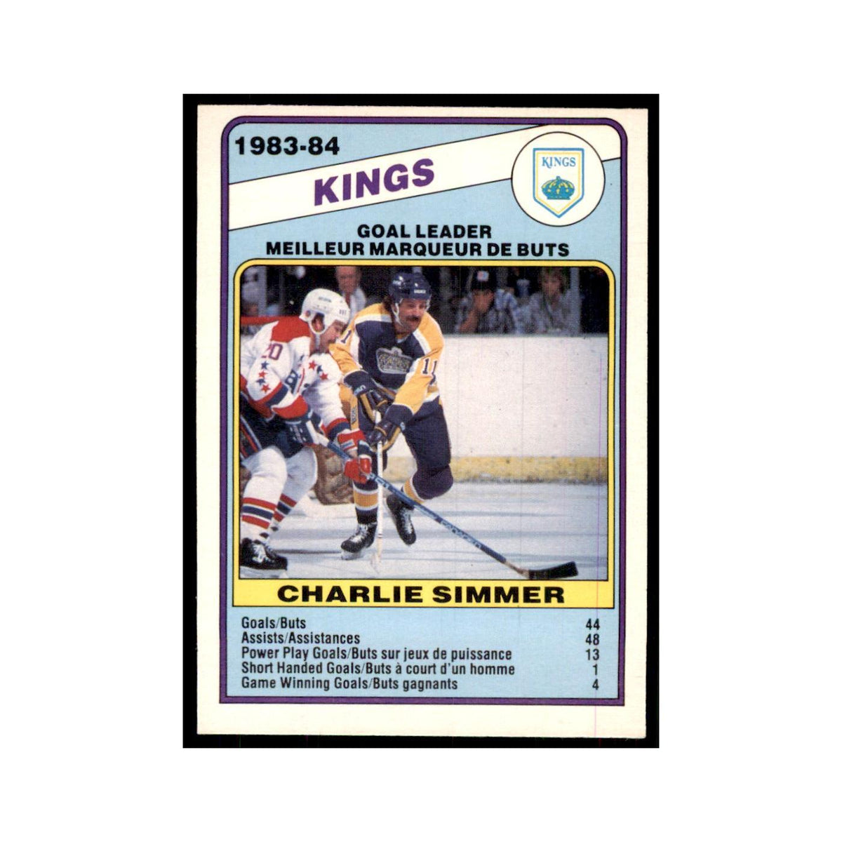 1984 O-Pee-Chee Charlie Simmer Los Angeles Kings #358