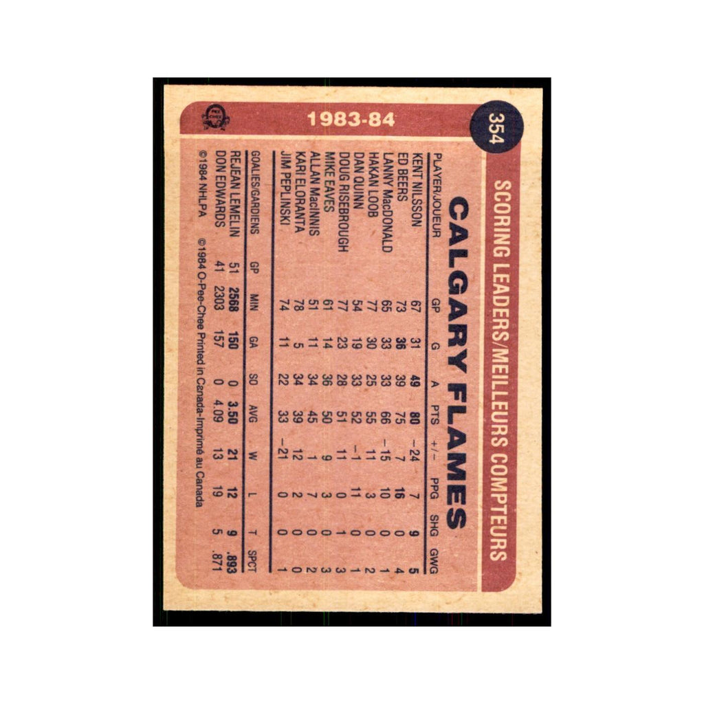 1984 O-Pee-Chee Ed Beers Calgary Flames #354