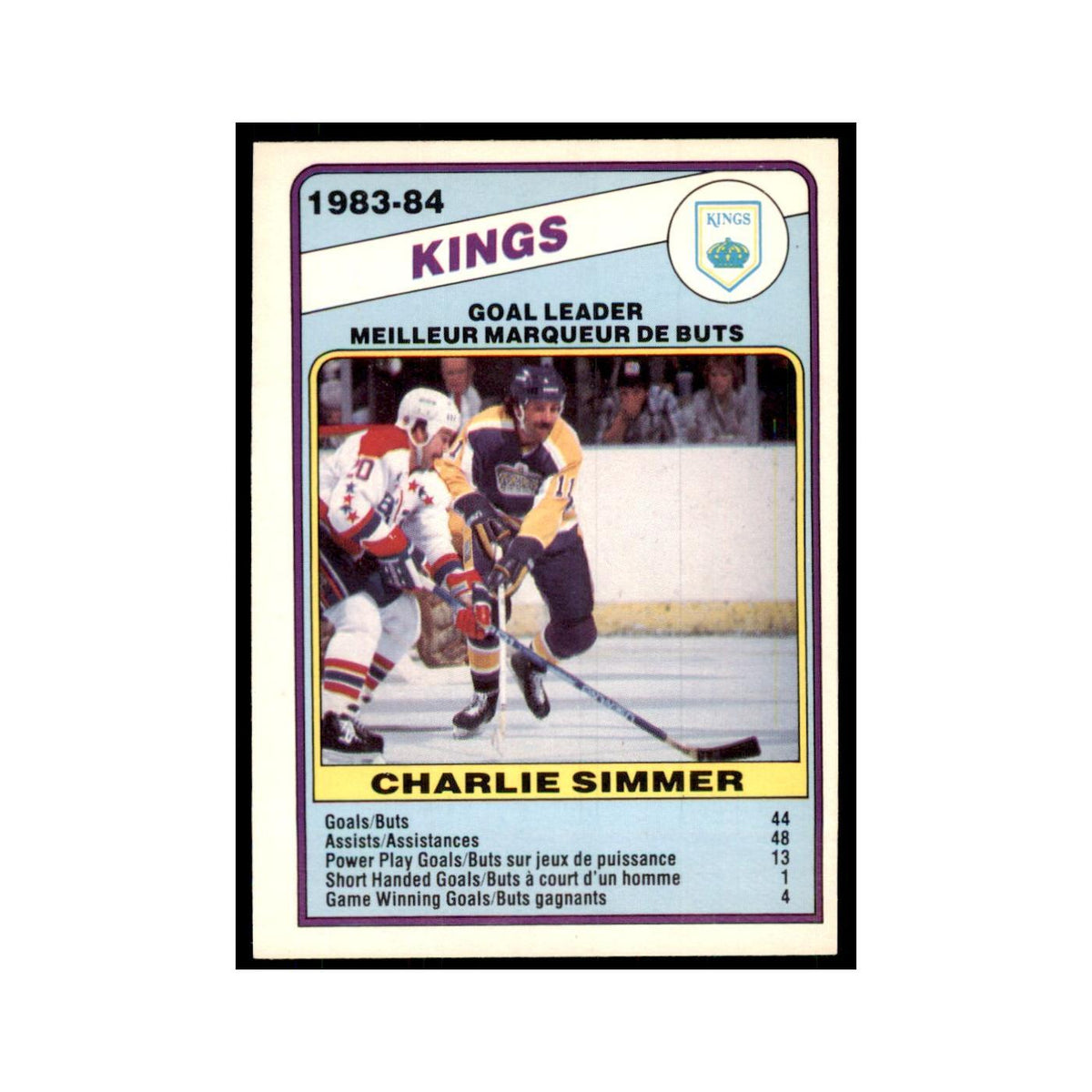1984 O-Pee-Chee Charlie Simmer Los Angeles Kings #358
