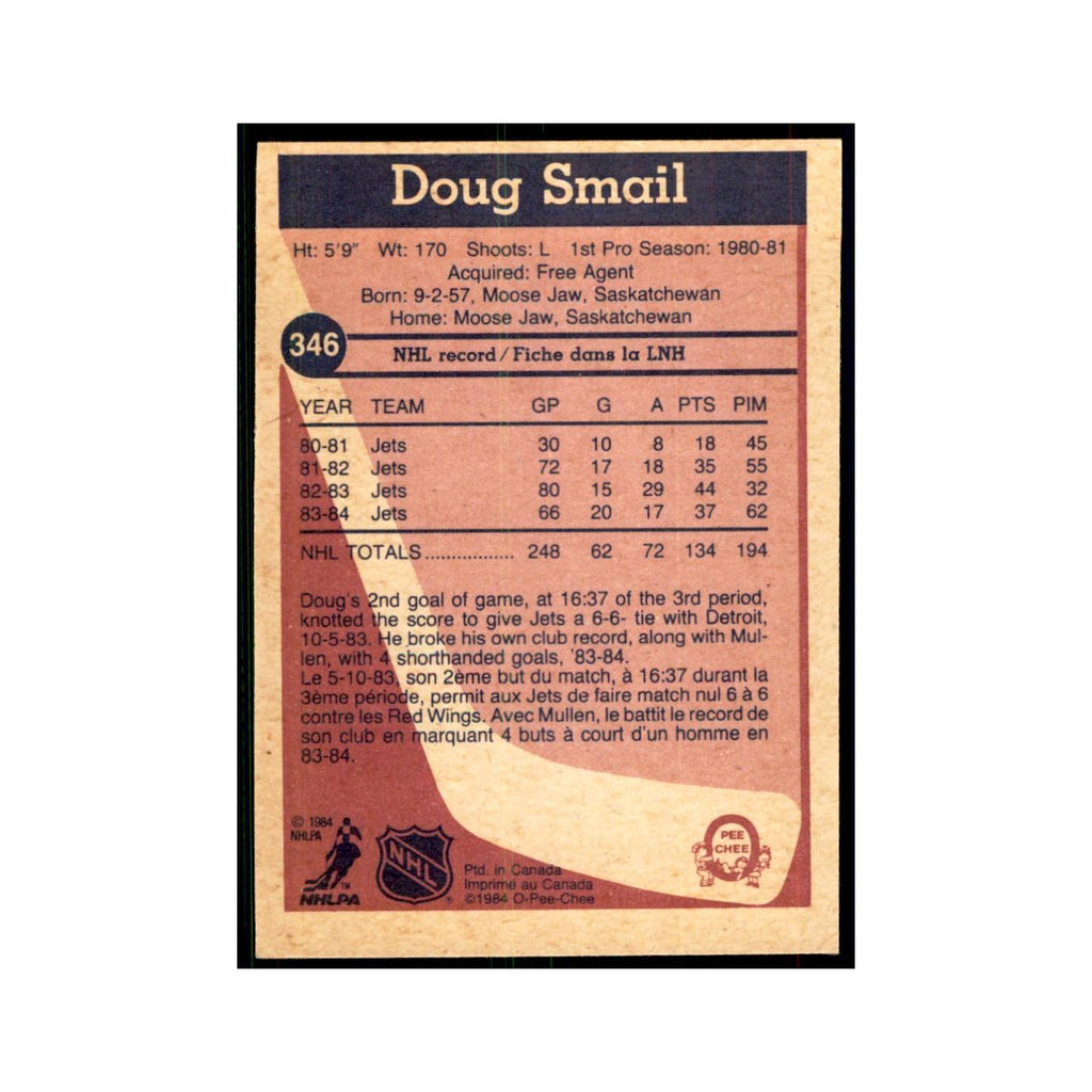 1984 O-Pee-Chee Doug Smail Winnipeg Jets #346