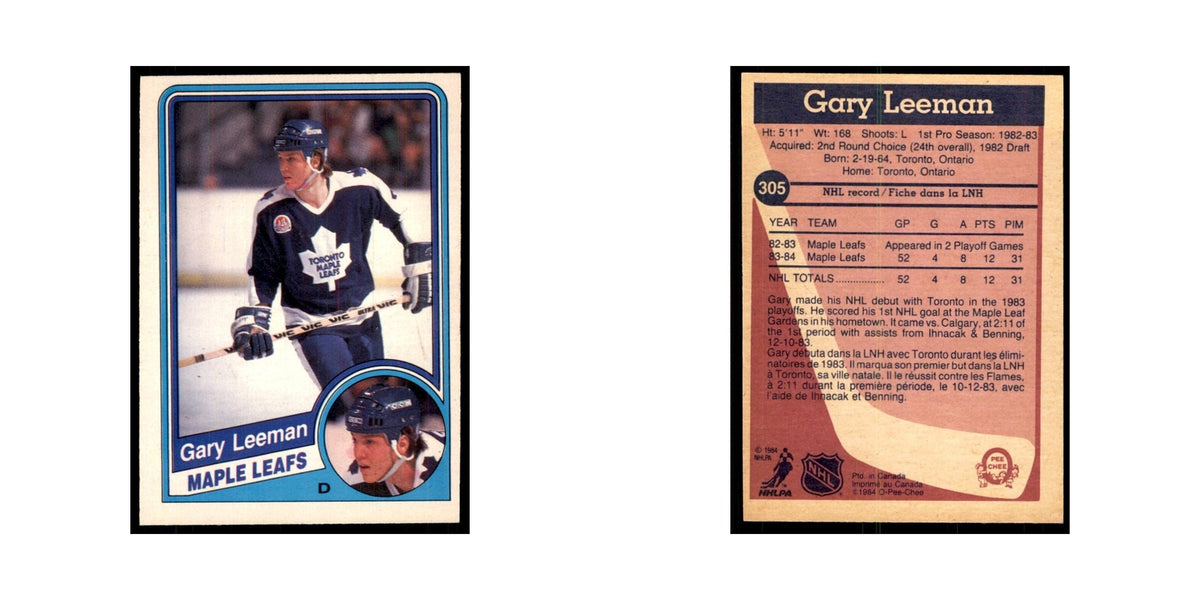 1984 O-Pee-Chee Gary Leeman RC Toronto Maple Leafs #305