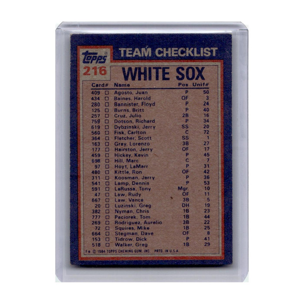 1984 Topps C White Sox #216