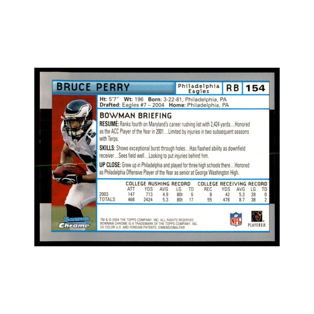 2004 Bowman Chrome Bruce Perry RC Football Cards #154