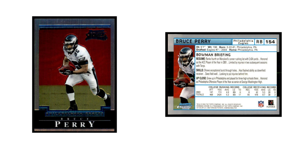 2004 Bowman Chrome Bruce Perry RC Football Cards #154