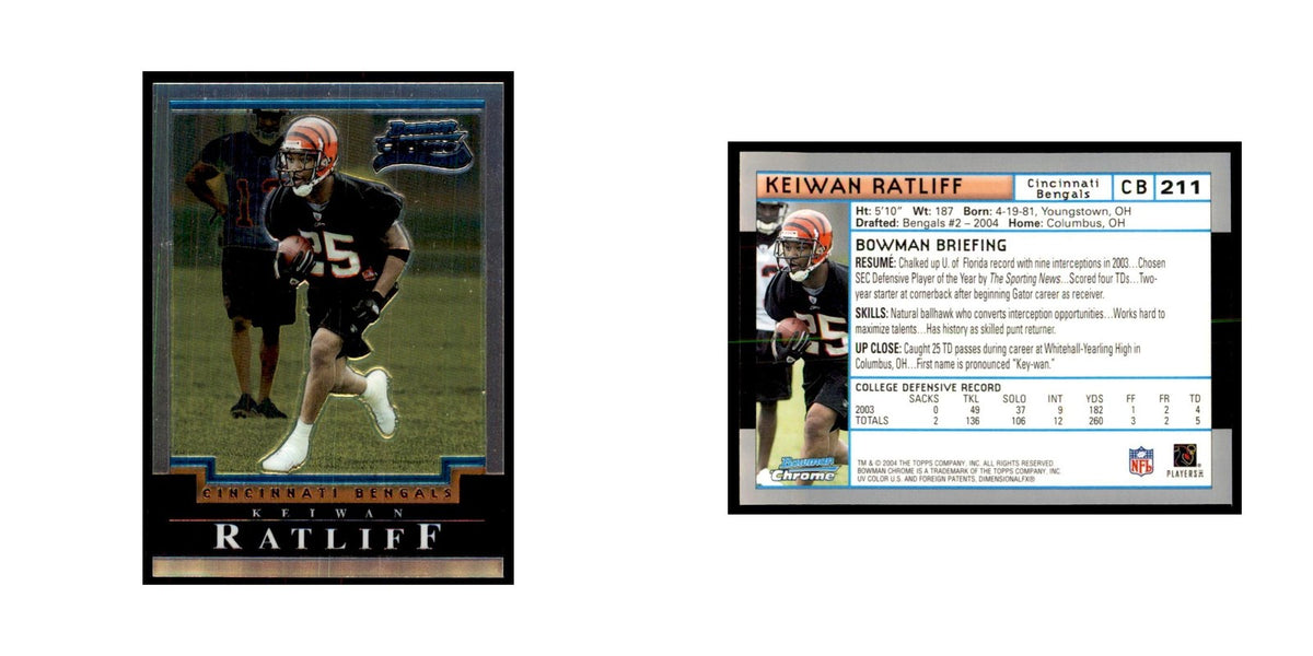 2004 Bowman Chrome Keiwan Ratliff RC Football Cards #211