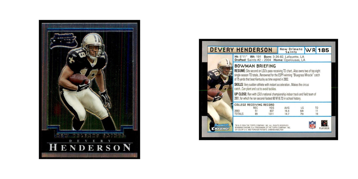 2004 Bowman Chrome Devery Henderson RC Football Cards #185