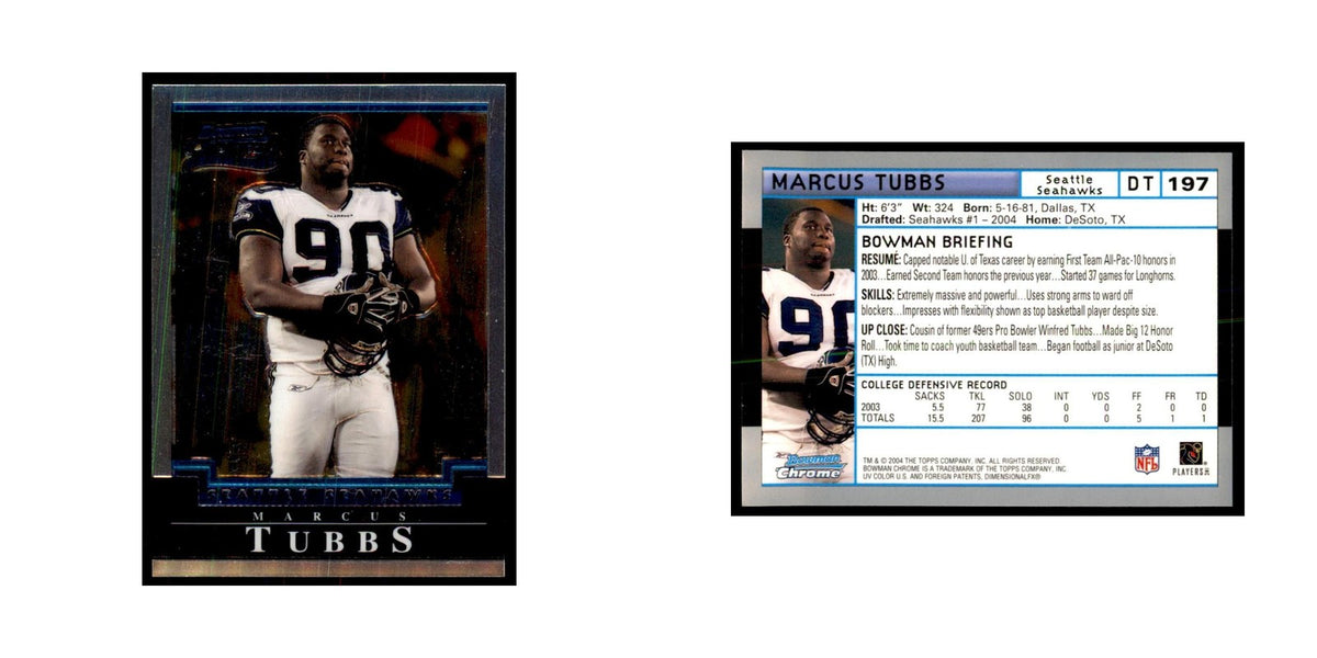2004 Bowman Chrome Marcus Tubbs RC Football Cards #197