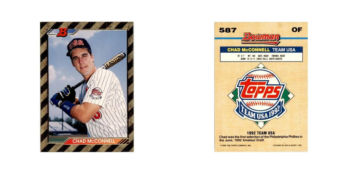 1992 Bowman Chad McConnell Baseball Cards #587