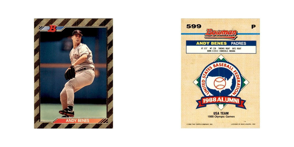 1992 Bowman Andy Benes Baseball Cards #599