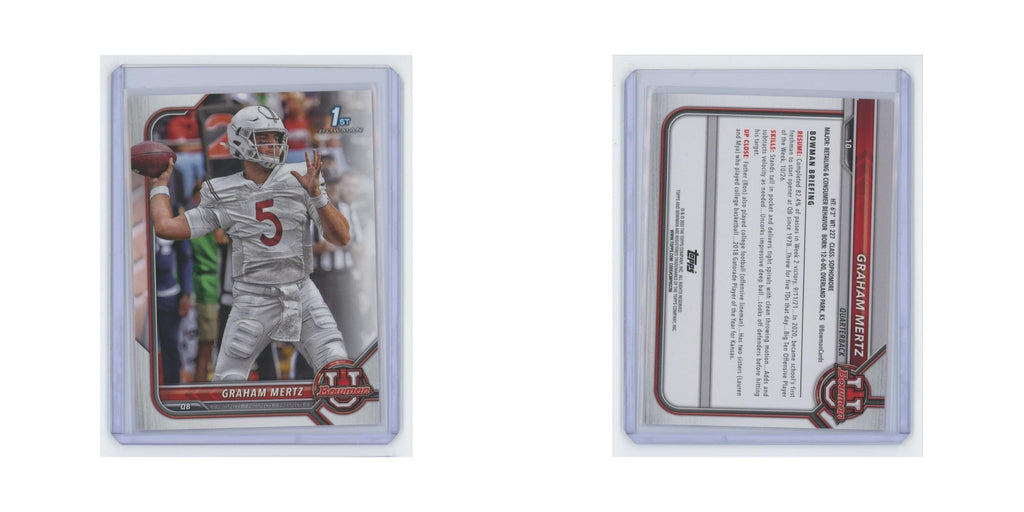 Graham Mertz 2021 Bowman University #10 Wisconsin Badgers Football Card NM