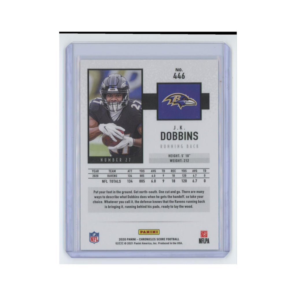J.K. Dobbins Rookie 2020 Score #446 Baltimore Ravens Football Card NM