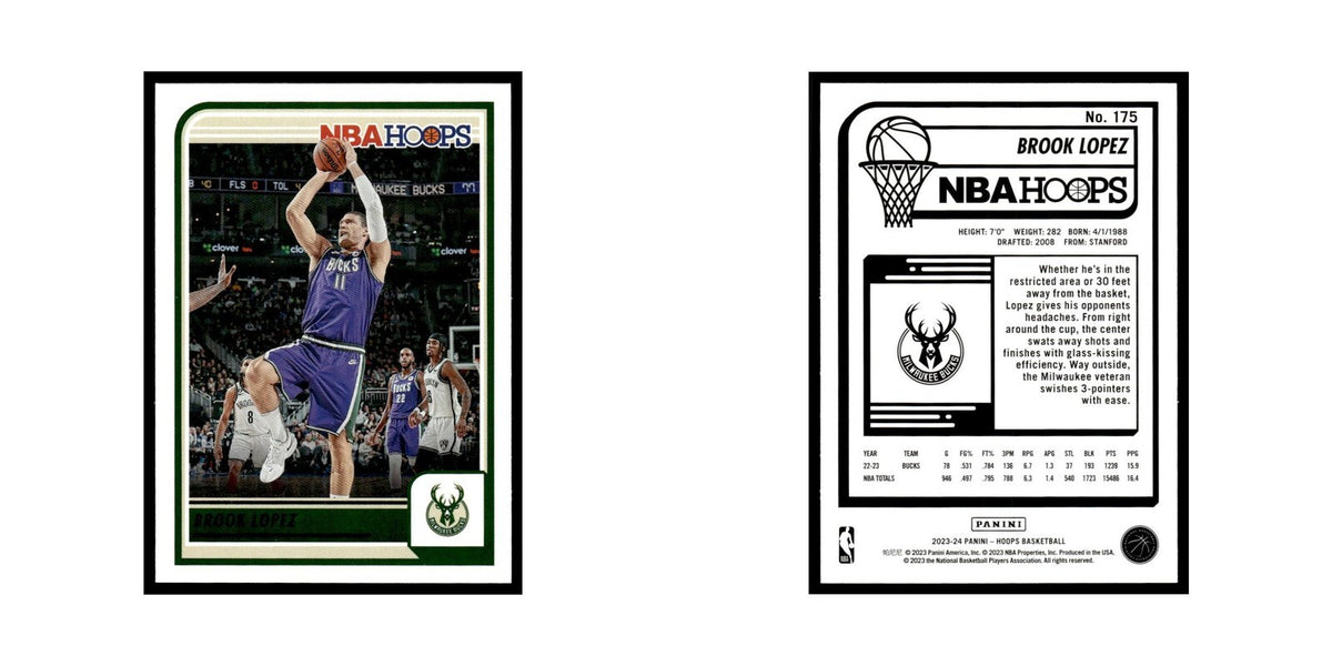 Brook Lopez 2023 NBA Hoops #175 Milwaukee Bucks Basketball Card NM