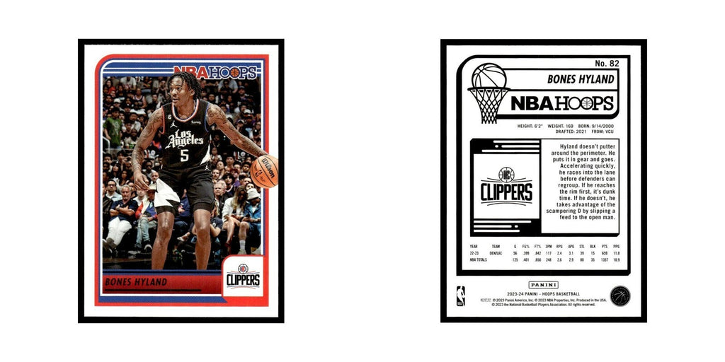 Bones Hyland 2023 NBA Hoops #82 Los Angeles Clippers Basketball Card NM