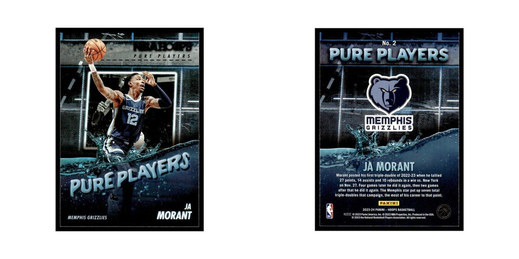 Ja Morant 2023 NBA Hoops #2 Memphis Grizzlies Basketball Card NM