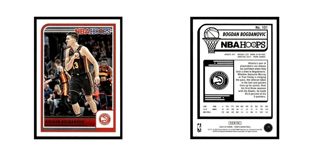Bogdan Bogdanovic 2023 NBA Hoops #101 Atlanta Hawks Basketball Card NM