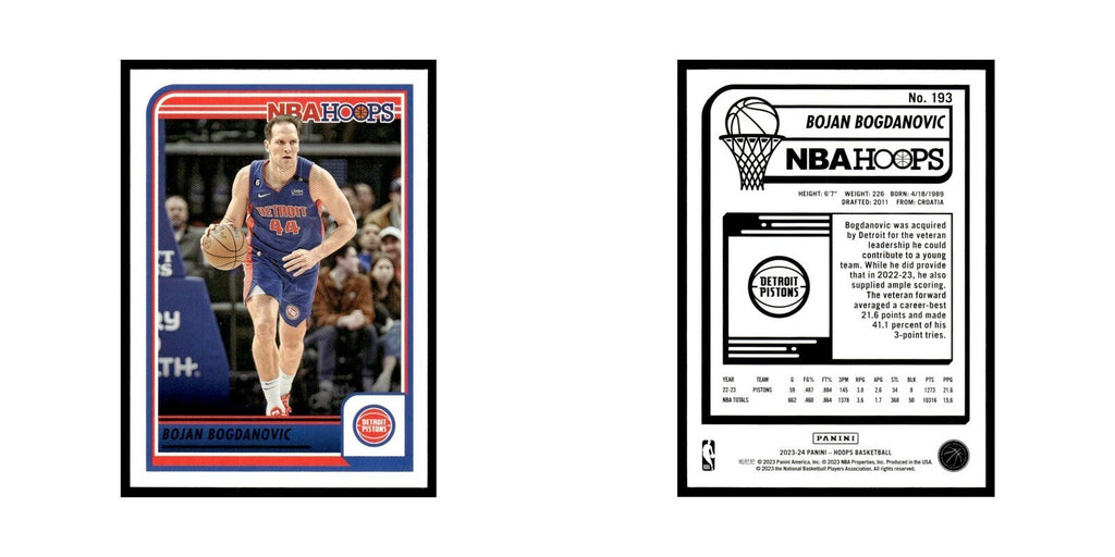 Bojan Bogdanovic 2023 NBA Hoops #193 Detroit Pistons Basketball Card NM
