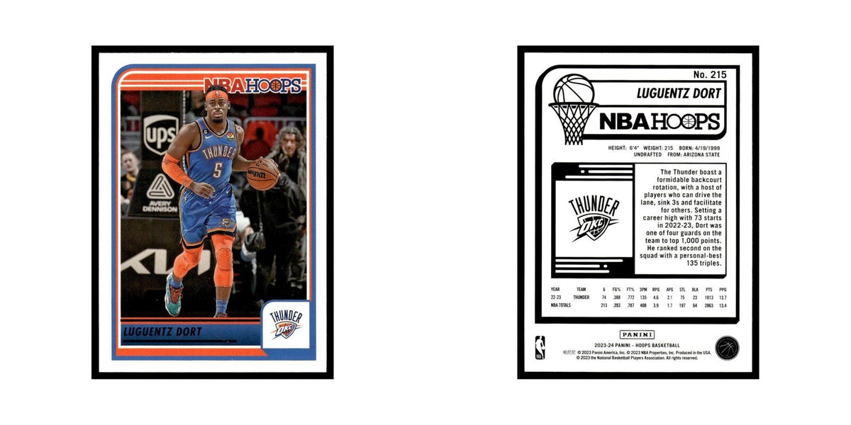 Luguentz Dort 2023 NBA Hoops #215 Oklahoma City Thunder Basketball Card NM