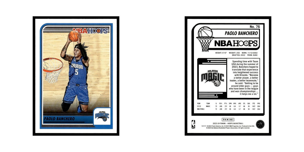Paolo Banchero 2023 NBA Hoops #76 Orlando Magic Basketball Card NM
