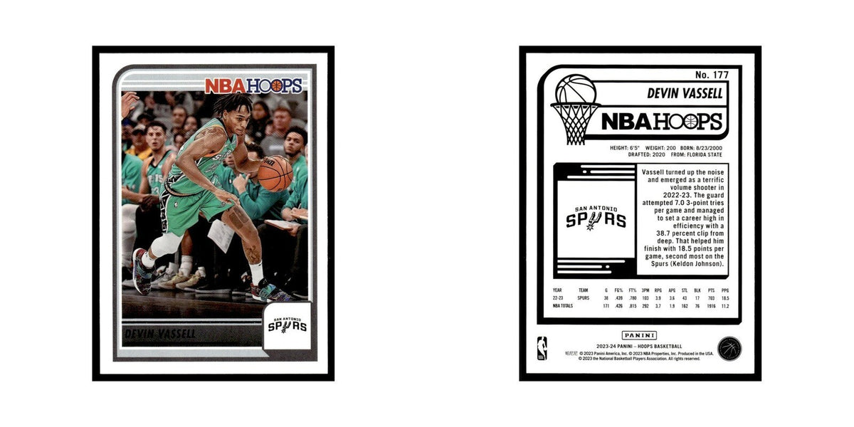 Devin Vassell 2023 NBA Hoops #177 San Antonio Spurs Basketball Card NM