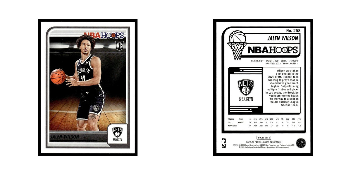 Jalen Wilson Rookie 2023 NBA Hoops #258 Brooklyn Nets Basketball Card NM