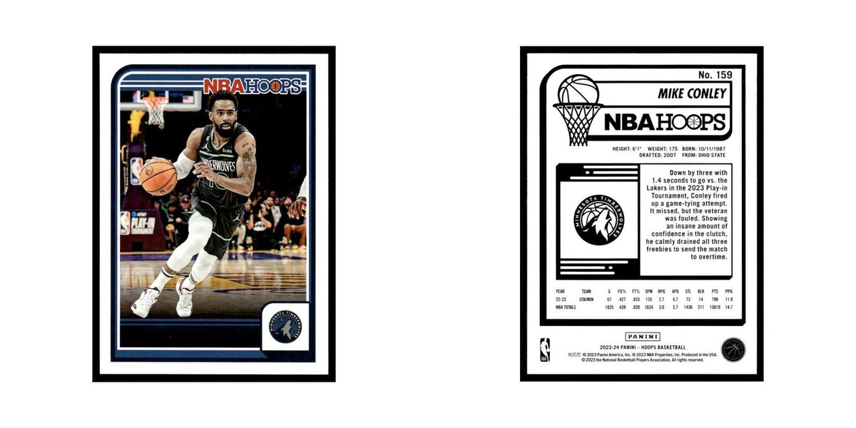 Mike Conley 2023 NBA Hoops #159 Minnesota Timberwolves Basketball Card NM