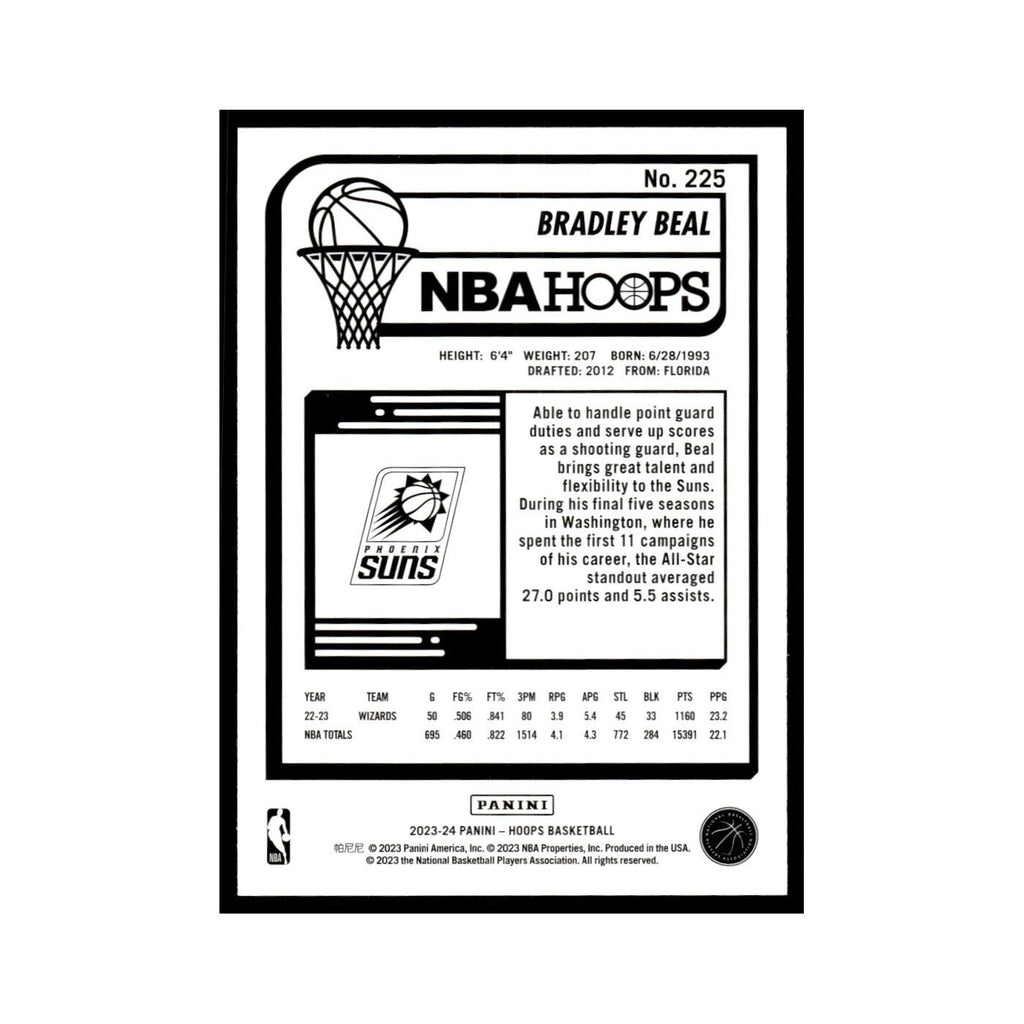 Bradley Beal 2023 NBA Hoops #225 Phoenix Suns Basketball Card NM