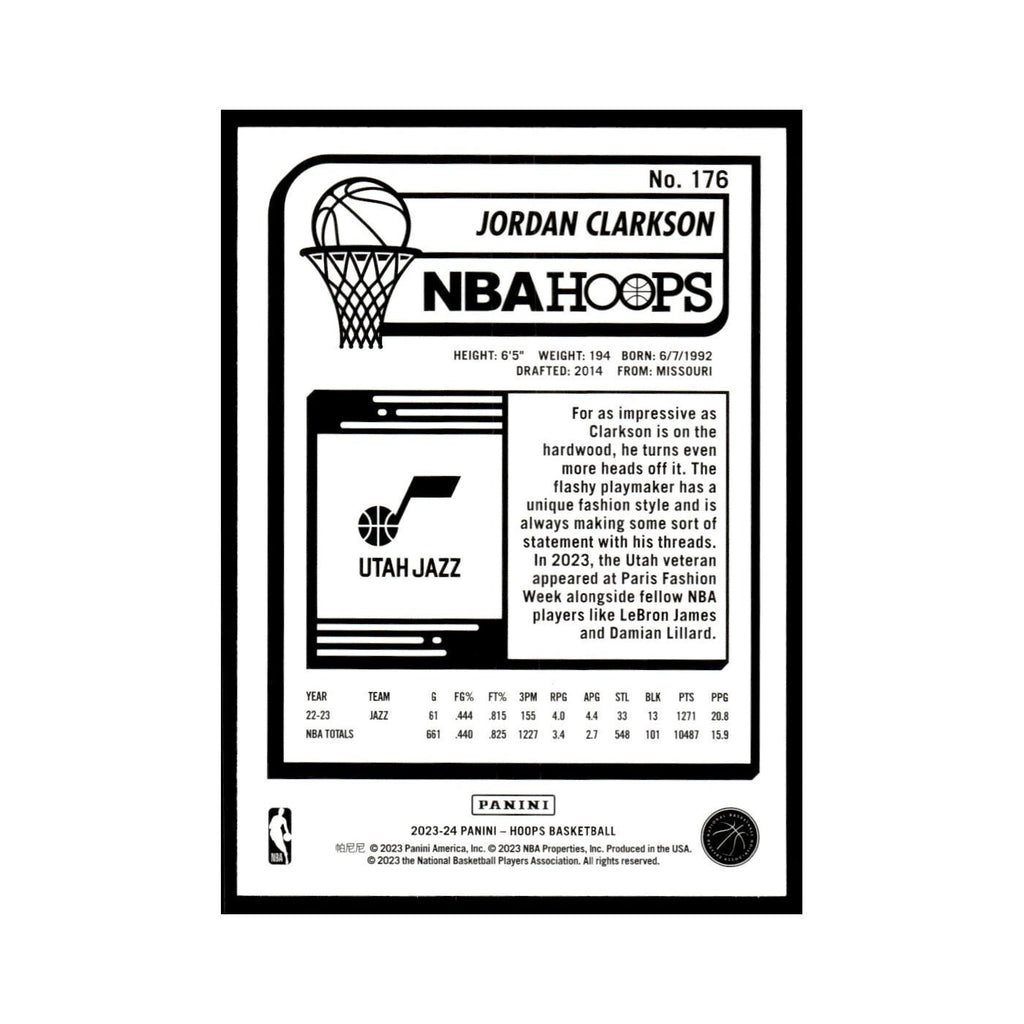 Jordan Clarkson 2023 NBA Hoops #176 Utah Jazz Basketball Card NM