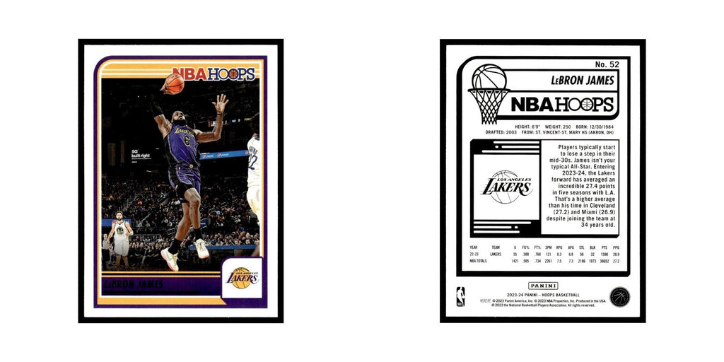 LeBron James 2023 NBA Hoops #52 Los Angeles Lakers Basketball Card NM