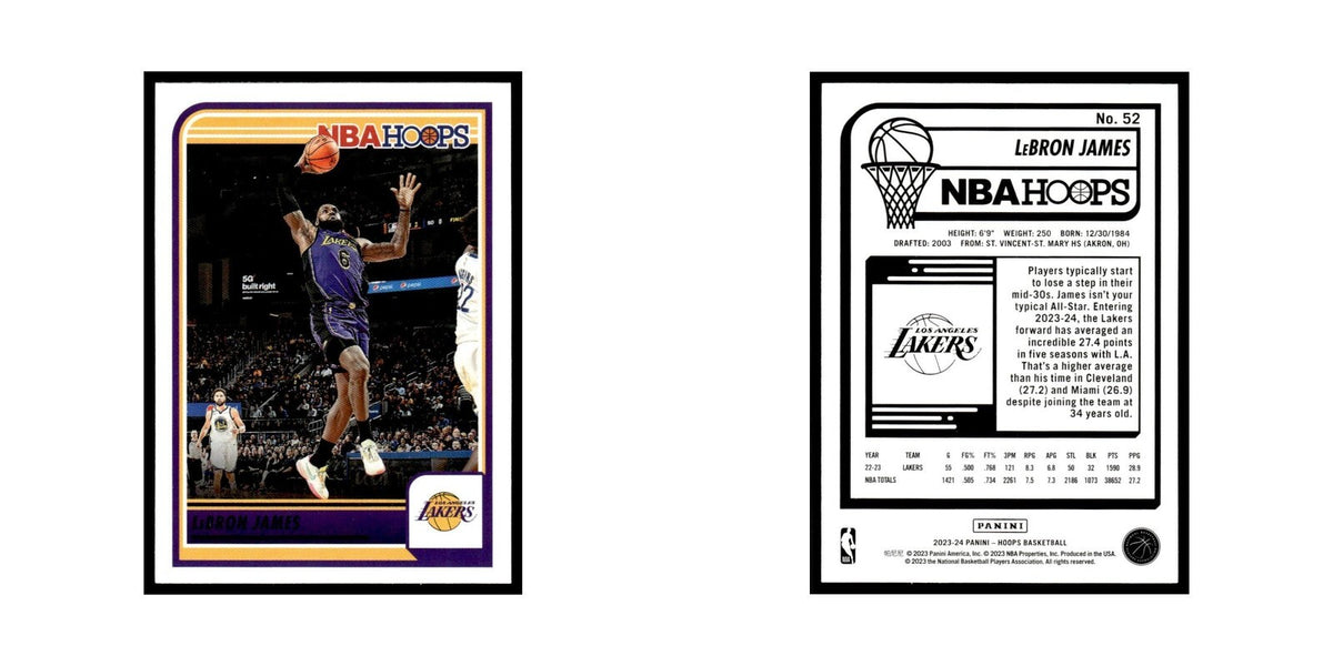 LeBron James 2023 NBA Hoops #52 Los Angeles Lakers Basketball Card NM
