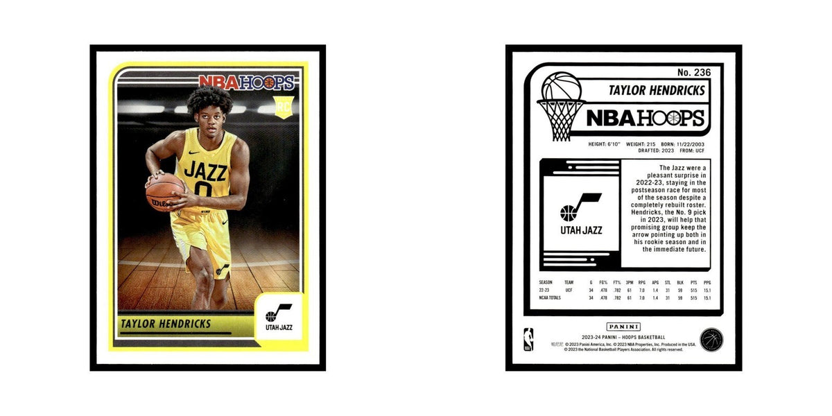 Taylor Hendricks Rookie 2023 NBA Hoops #236 Utah Jazz Basketball Card NM