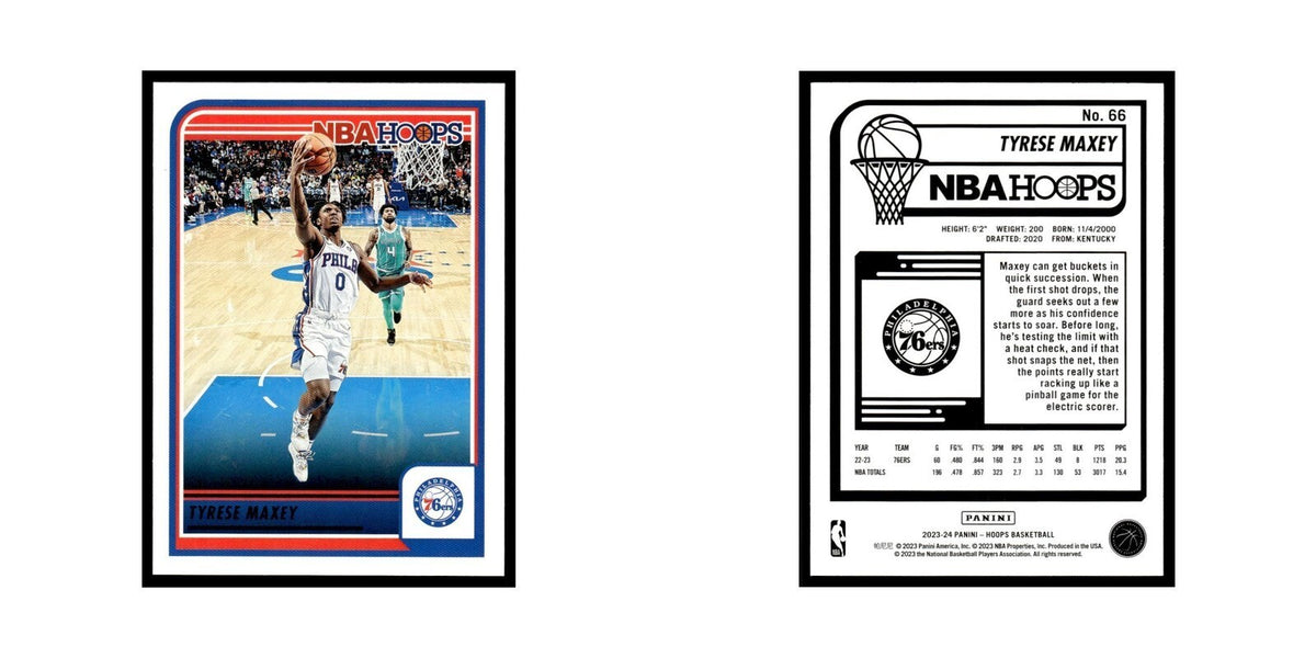 Tyrese Maxey 2023 NBA Hoops #66 Philadelphia 76ers Basketball Card NM