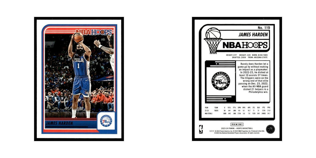 James Harden 2023 NBA Hoops #119 Philadelphia 76ers Basketball Card NM