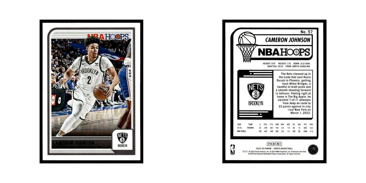 Cameron Johnson 2023 NBA Hoops #57 Brooklyn Nets Basketball Card NM