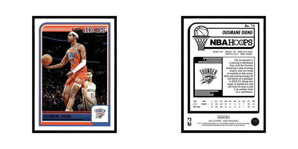 Ousmane Dieng 2023 NBA Hoops #73 Oklahoma City Thunder Basketball Card NM