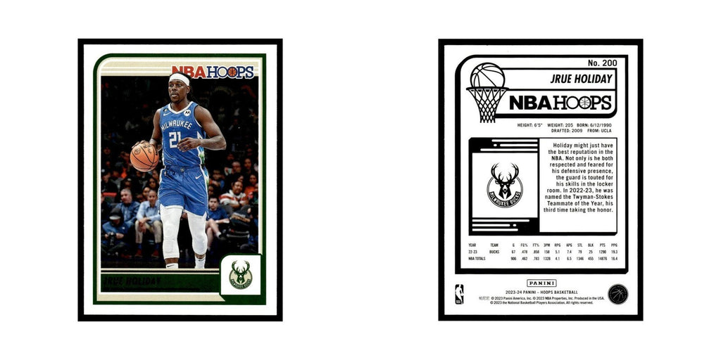 Jrue Holiday 2023 NBA Hoops #200 Milwaukee Bucks Basketball Card NM