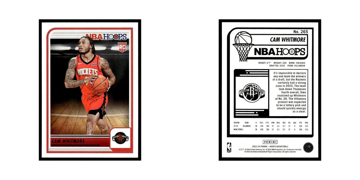 Cam Whitmore 2023 NBA Hoops #265 Houston Rockets Basketball Card NM