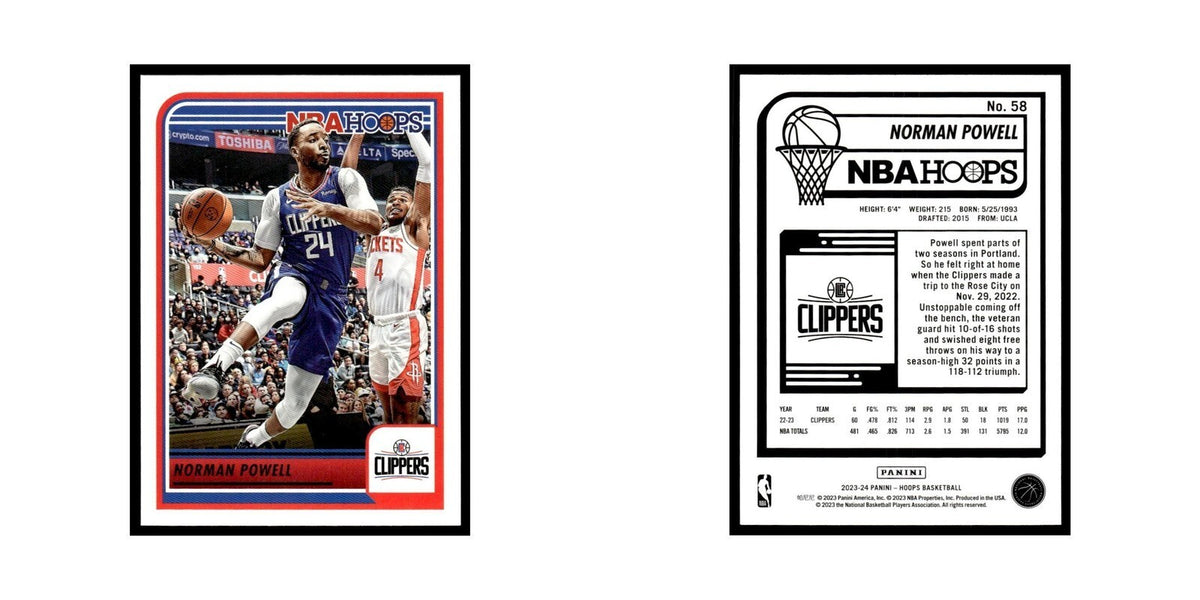 Norman Powell 2023 NBA Hoops #58 Los Angeles Clippers Basketball Card NM