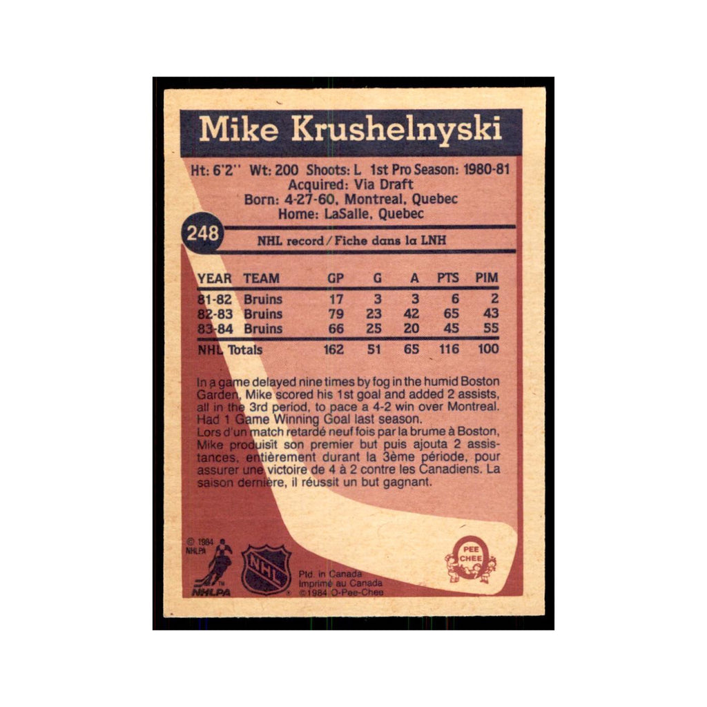 1984 O-Pee-Chee Mike Krushelnyski Edmonton Oilers #248