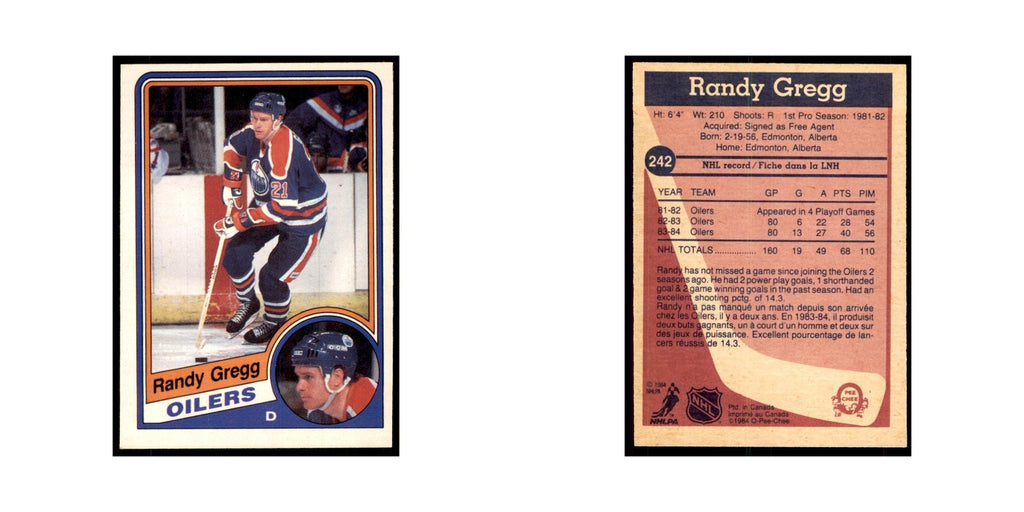 1984 O-Pee-Chee Randy Gregg Edmonton Oilers #242