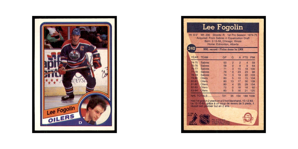 1984 O-Pee-Chee Lee Fogolin Edmonton Oilers #240