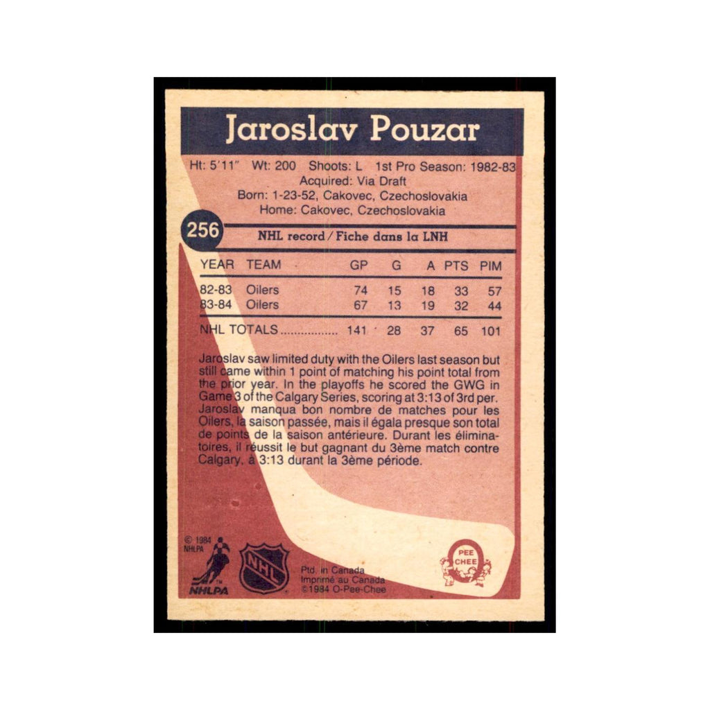1984 O-Pee-Chee Jaroslav Pouzar Edmonton Oilers #256